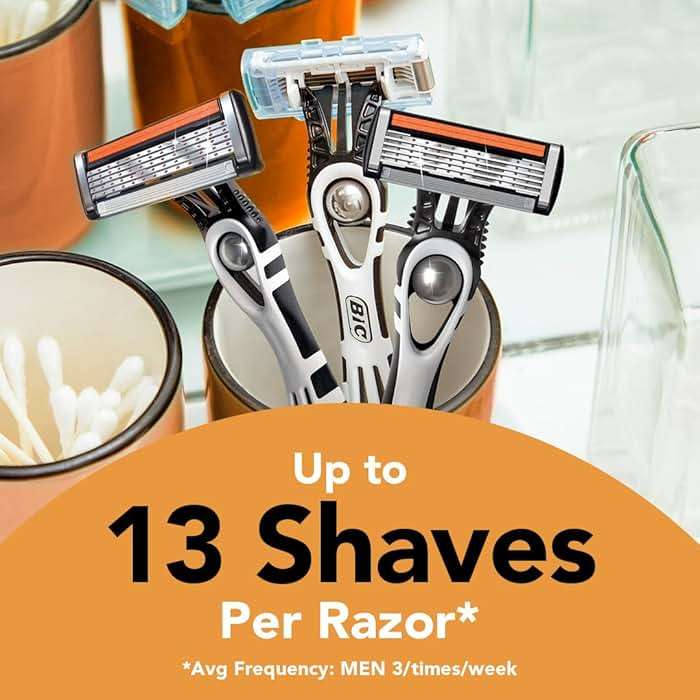 BIC Flex 5 Men's Disposable 5-Blade Razors, Pivoting Head and Precision Edging Blade, 4-Pack - Image 2