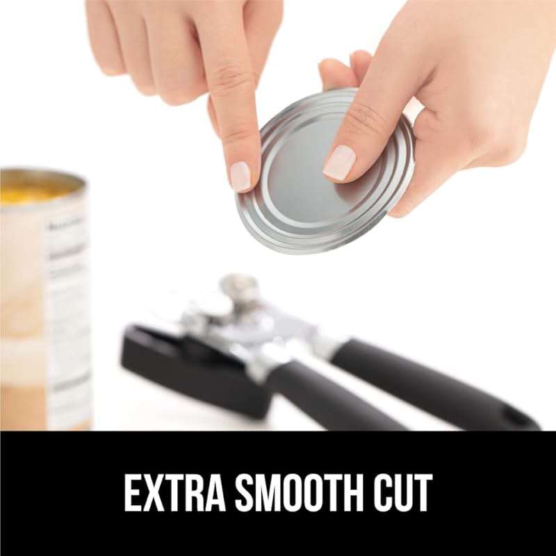 GORILLA GRIP Heavy Duty Stainless Steel Smooth Edge Manual Can Opener and Bottle Openers, US Designed, Comfortable Handle, Oversized Handheld Turn Knob, Multifunctional Kitchen Tool, Black - Image 7