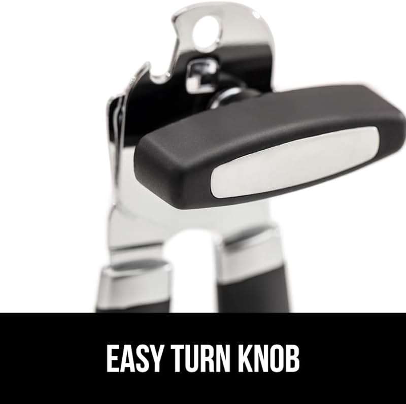 GORILLA GRIP Heavy Duty Stainless Steel Smooth Edge Manual Can Opener and Bottle Openers, US Designed, Comfortable Handle, Oversized Handheld Turn Knob, Multifunctional Kitchen Tool, Black - Image 8