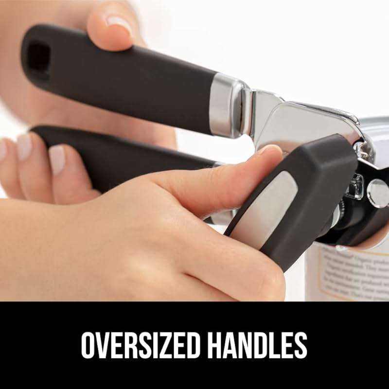 GORILLA GRIP Heavy Duty Stainless Steel Smooth Edge Manual Can Opener and Bottle Openers, US Designed, Comfortable Handle, Oversized Handheld Turn Knob, Multifunctional Kitchen Tool, Black - Image 9