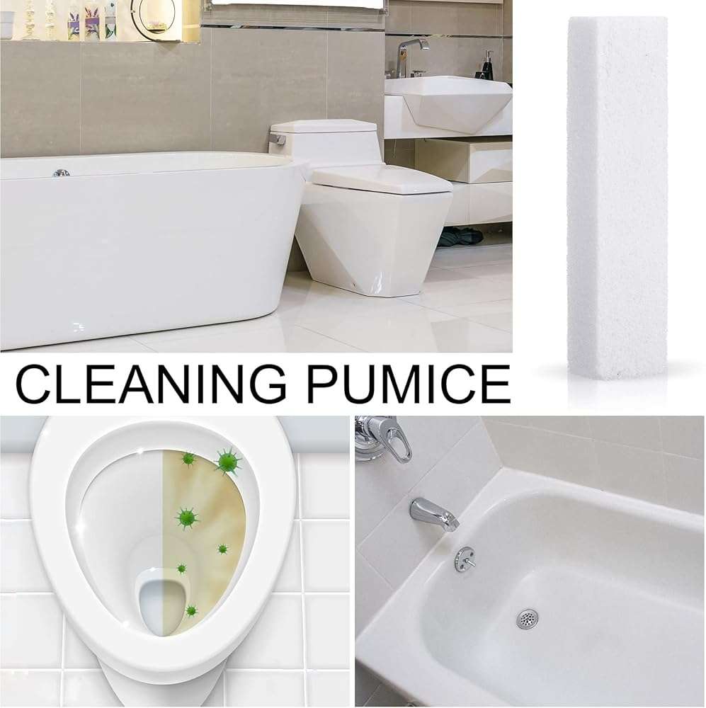 Norme 30 Pack Pumice Stones for Toilet Bowl Cleaning Scouring Pad Pumice Stick Cleaner for Cleaning Toilets Bathtubs Grills Kitchen Oven Stove Swimming Pools Sinks 5.9 x 1.4 x 0.9''(White) - Image 4