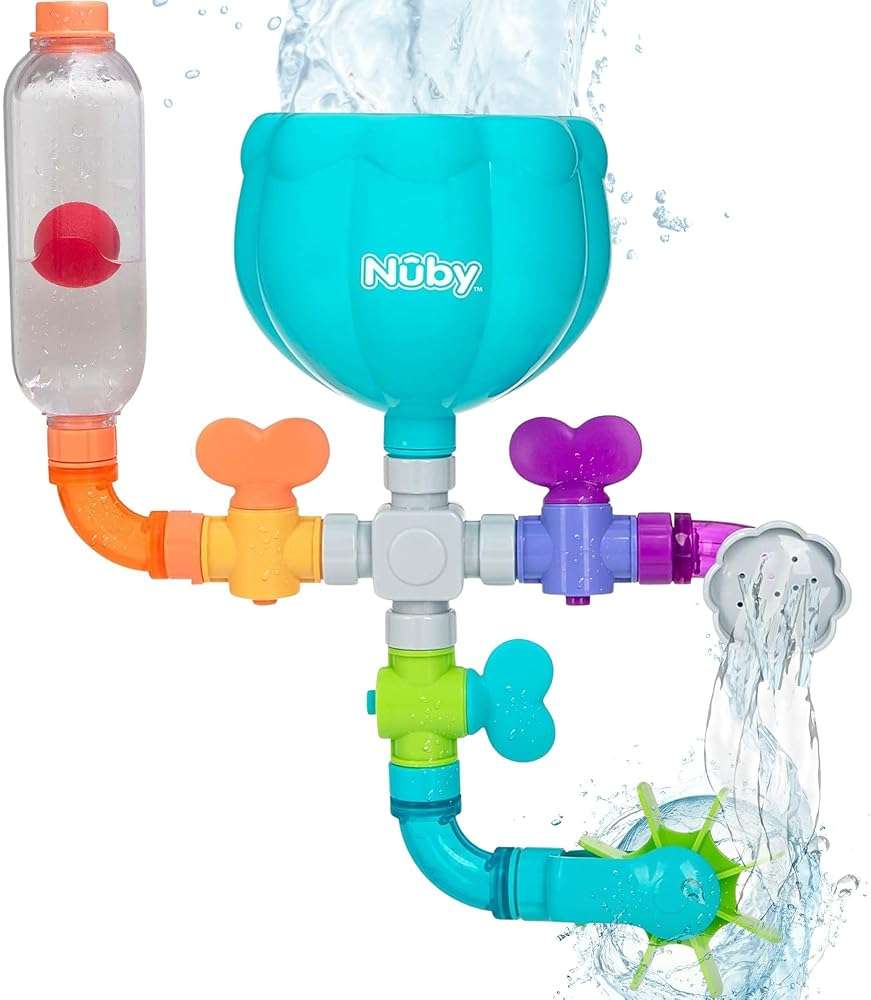 Nuby Wacky Waterworks Pipes Bath Toy - Baby Bathtub Toy with Interactive Features for Cognitive Development - Image 1
