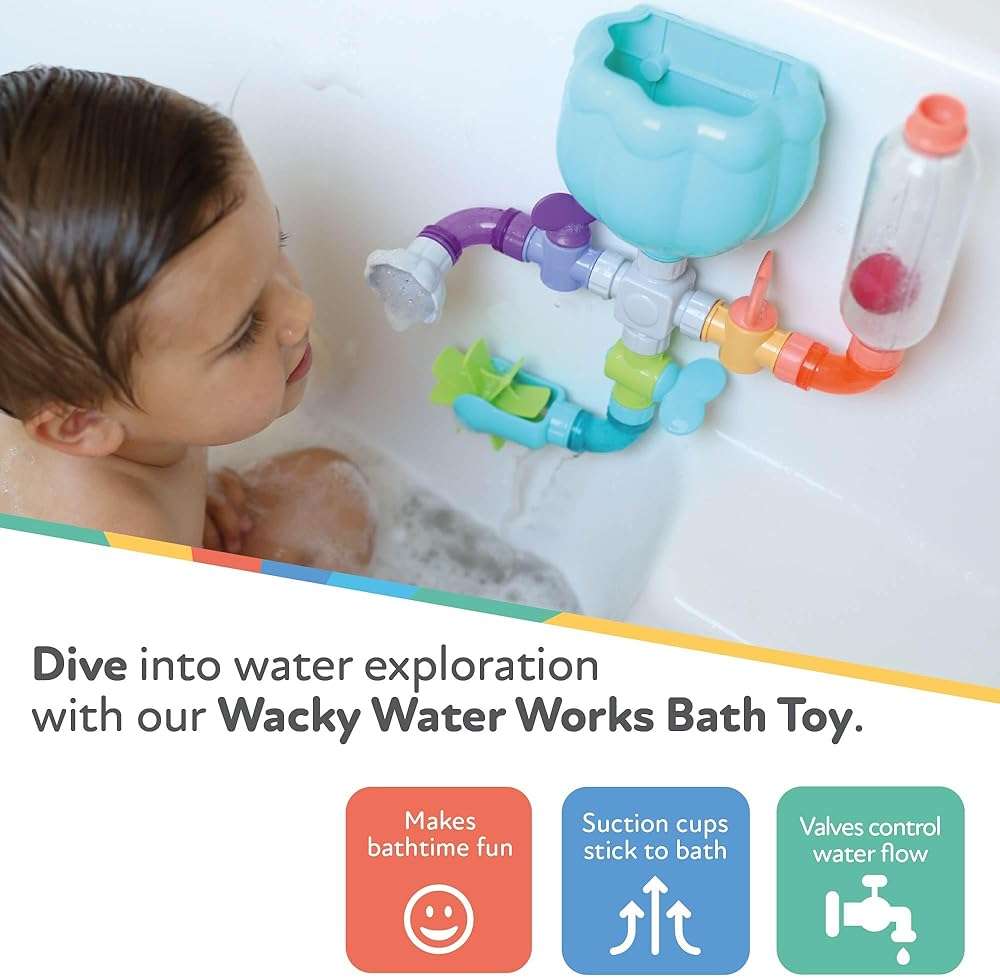 Nuby Wacky Waterworks Pipes Bath Toy - Baby Bathtub Toy with Interactive Features for Cognitive Development - Image 4