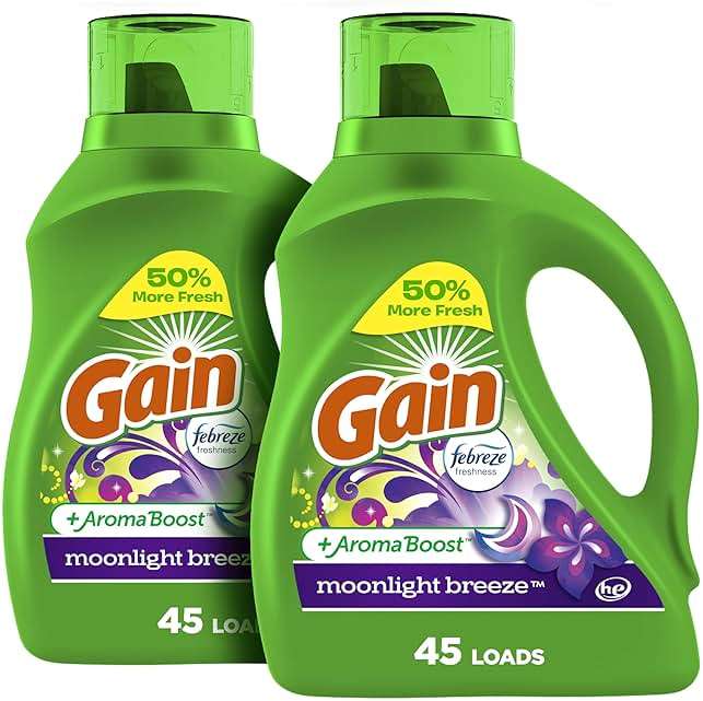Gain Liquid Laundry Detergent with Odor Defense, Moonlight Breeze Scent, Laundry Soap For HE Washing Machines, 60 fl oz, 45 Loads, Pack of 2 (Packaging May Vary) - Image 1