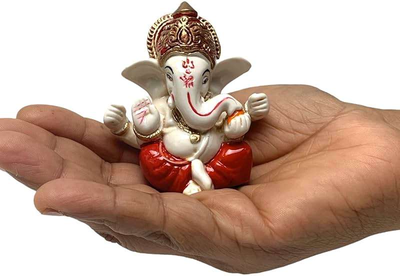 LOVENSPIRE 1 Pc Acrylic Ganesh Idol for Car Dashboard - 2.8" Spiritual Ganesh Statue for Mandir, Office & Home Decor - Small Ganpati Murti Figurine, Diwali Pooja & Housewarming Return Gift, Red - Image 5