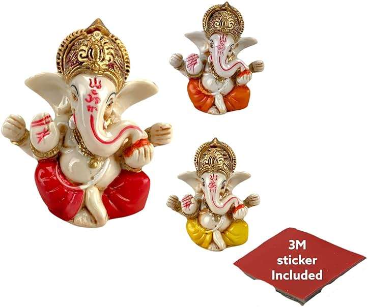 LOVENSPIRE 1 Pc Acrylic Ganesh Idol for Car Dashboard - 2.8" Spiritual Ganesh Statue for Mandir, Office & Home Decor - Small Ganpati Murti Figurine, Diwali Pooja & Housewarming Return Gift, Red - Image 6
