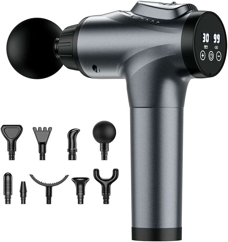 APHERMA Massage Gun, Muscle Massage Gun for Athletes Handheld Electric Deep Tissue Back Massager, Percussion Massage Device for Pain Relief with 30 Speed Levels 9 Heads - Image 9