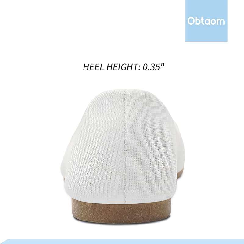 Obtaom Round Toe Women Flat Shoes Slip on Girls Dress Black Ballet Flats - Image 4