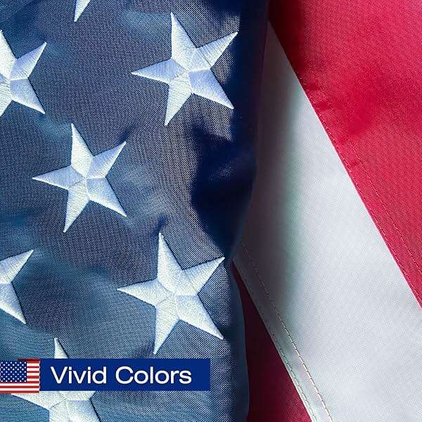 American Flag Pole Sleeve Banner Style 3x5 Ft USA US Flag Embroidered Stars Sewn Stripes Pole Sleeve Heavy Duty Durable (Flag Pole is NOT Included) - Image 7