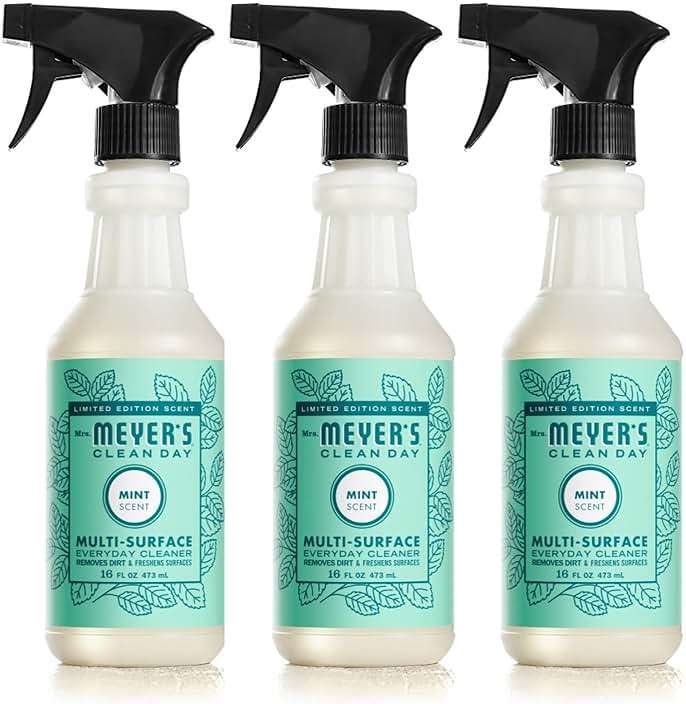 MRS. MEYER'S CLEAN DAY Multi-Surface Everyday Cleaner, Mint Scent, 16 Fl Oz Bottle - 3 Pack - Image 1