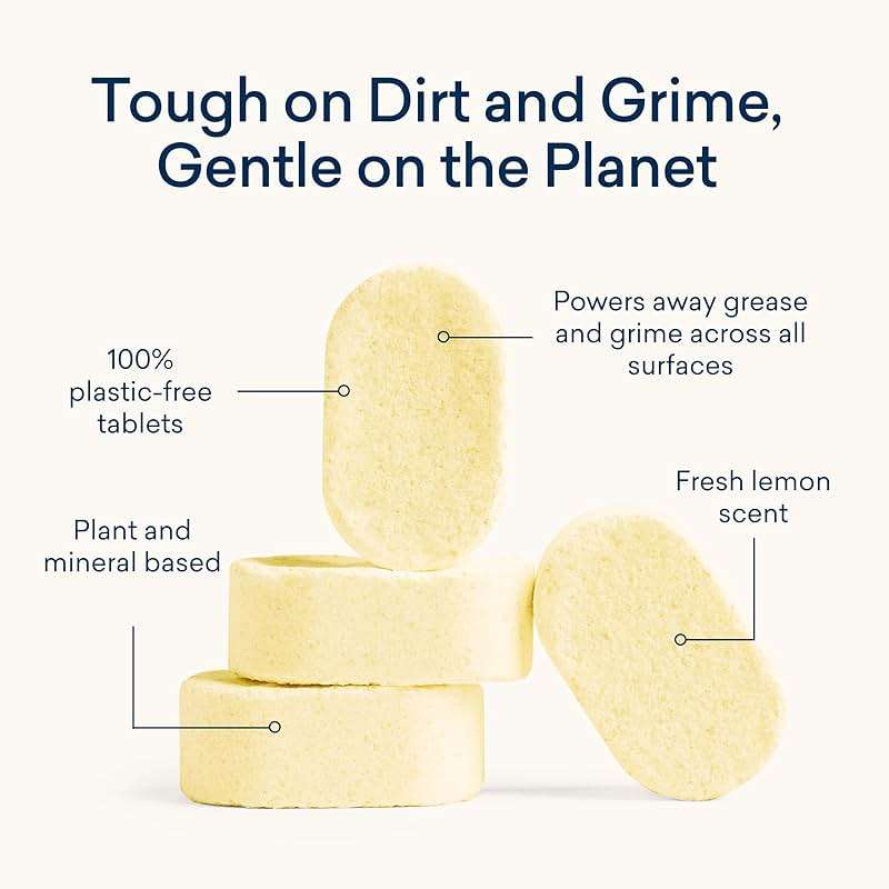 BLUELAND Multi-surface Cleaner, Starter Set, Fresh Lemon Scent, Spray Bottle with 4 Refill Tablets, All-Purpose, Eco-Friendly Cleaning Supplies, 4 x 24 Fl oz - Image 3