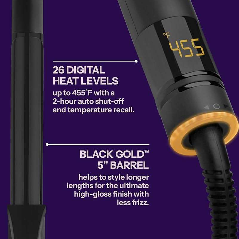 HOT TOOLS Pro Artist Black Gold 1 Inch Curling Iron - Stylist Preferred Curling Wand, Creates Defined Waves and Long-Lasting Results for Smooth & Shiny Styles - Image 4