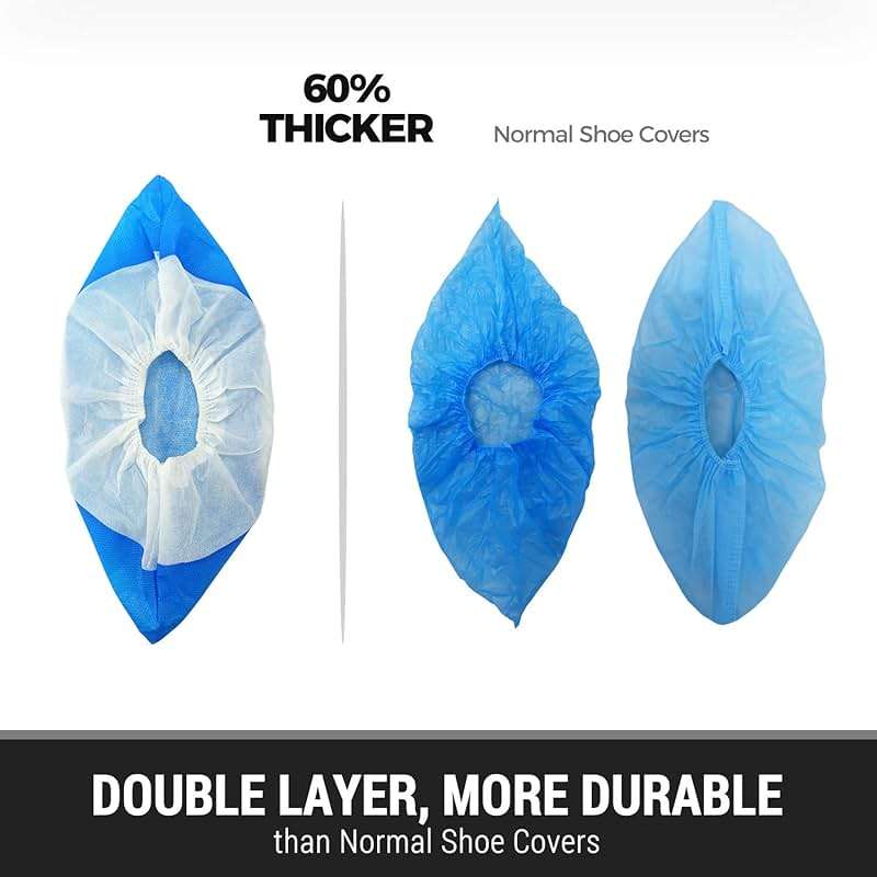 Heavy Duty Shoe Covers Disposable Non Slip Waterproof, 50 Pack, Double Layer Bottom, Extra Heavy Duty Durable Booties, One Size Fits Most - Image 5