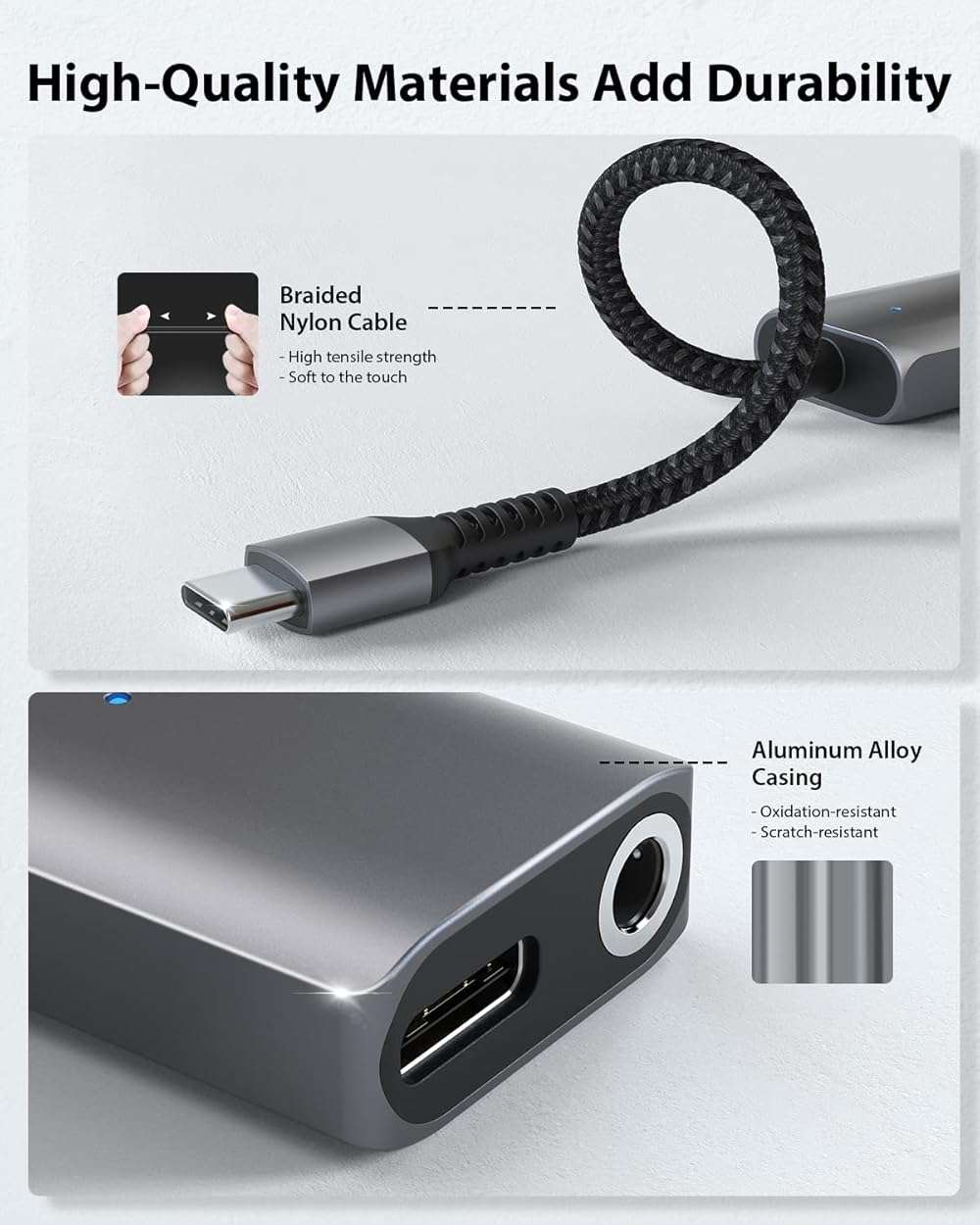 Stouchi 2-in-1 USB C to 3.5mm Headphone Charge Adapter AUX Mic Jack with PD Fast Charging High Resolution DAC for Earphones iPhone 17 16 15, Galaxy S25 /24/S24+/S23/S22/S21, iPad Pro, Pixel 9/8/7 - Image 3