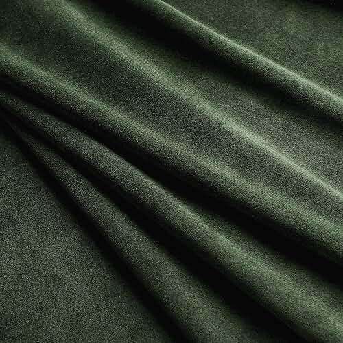 Benedeco Green Velvet Curtains for Bedroom Window, Super Soft Luxury Drapes, Room Darkening Thermal Insulated Rod Pocket Curtain for Living Room, W52 by L84 inches, 2 Panels - Image 8