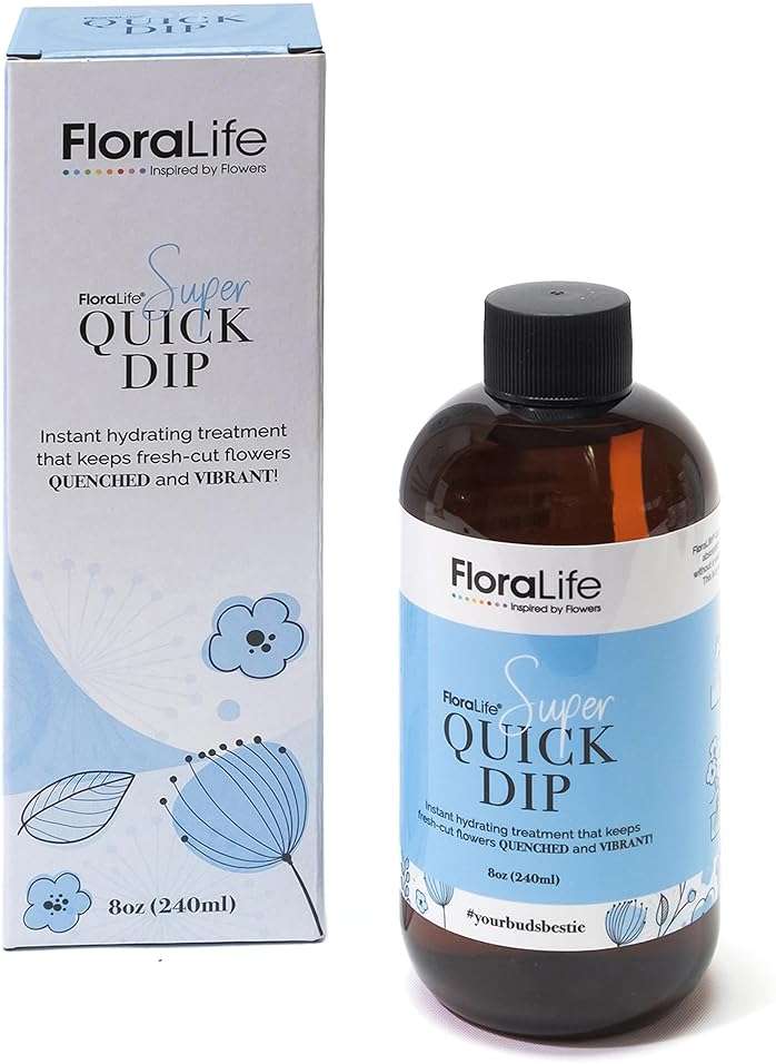FloraLife Quick Dip - Instant Hydrating Treatment Solution for Preserving Fresh-Cut Flowers - 8oz - Image 1