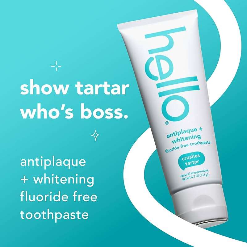 hello Antiplaque and Whitening Fluoride Free Toothpaste, Whitening Toothpaste with Coconut Oil and Tea Tree Oil, Helps Whiten Teeth, Natural Peppermint, 3 Pack, 4.7 Oz Tubes - Image 2