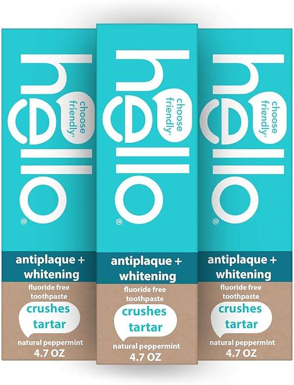 hello Antiplaque and Whitening Fluoride Free Toothpaste, Whitening Toothpaste with Coconut Oil and Tea Tree Oil, Helps Whiten Teeth, Natural Peppermint, 3 Pack, 4.7 Oz Tubes - Image 8
