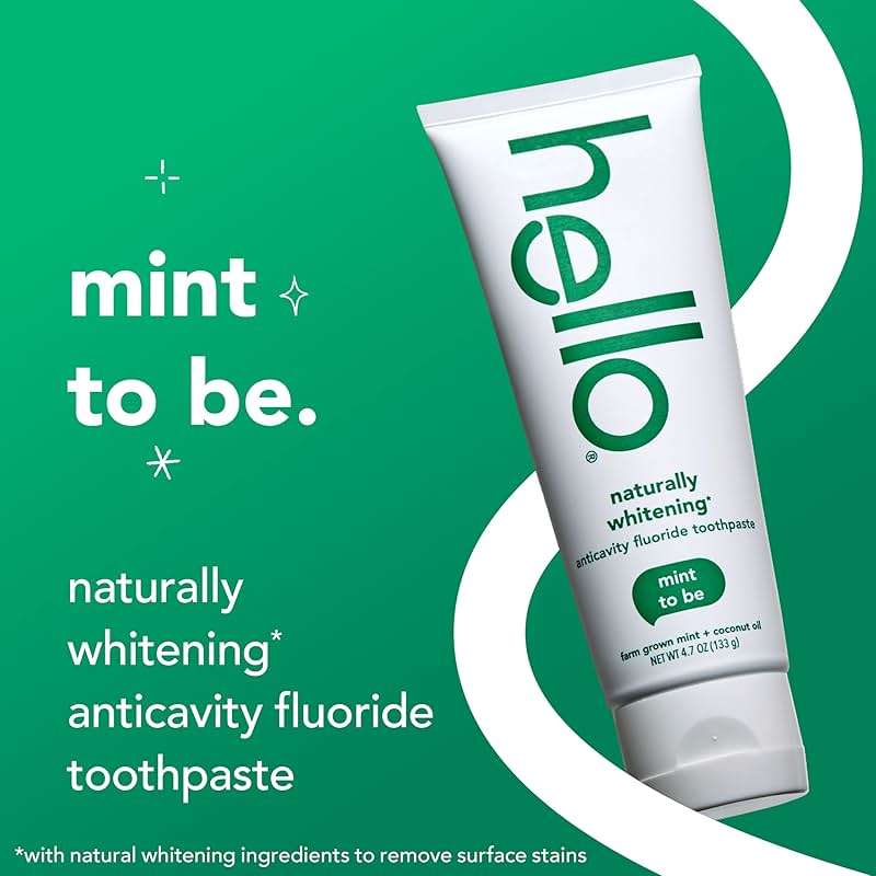 hello Naturally Whitening Fluoride Toothpaste, Natural Whitening Toothpaste with Coconut Oil and Tea Tree Oil, Tames Bad Breath, Helps Moisturize, and Fights Cavities, Mint, 3 Pack, 4.7 Oz Tubes - Image 2