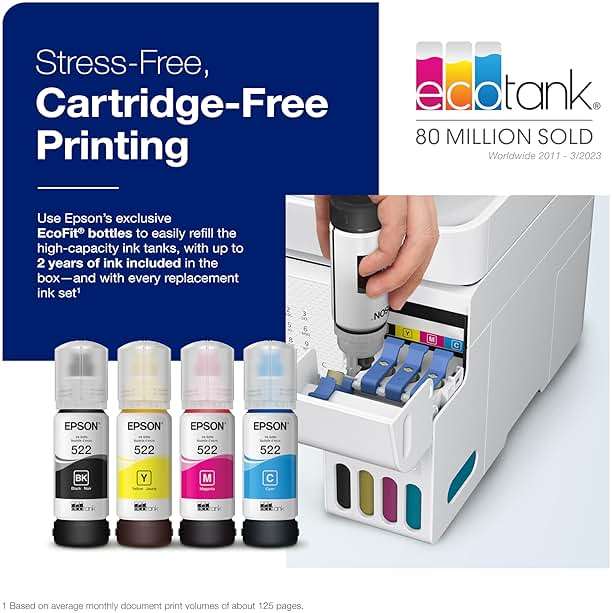 Epson EcoTank ET-4800 Wireless All-in-One Cartridge-Free Supertank Printer with Scanner, Copier, Fax, ADF and Ethernet – Ideal-for Your Home Office, White - Image 3