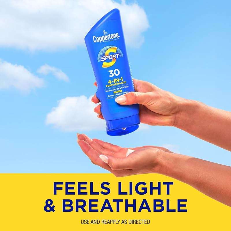 Coppertone Sport Sunscreen Lotion SPF 30, Sweat, Heat and Water Resistant Sunblock, Lightweight, Oxybenzone Free, Sunscreen Twin Pack, 7 Fl Oz Bottle, Pack of 2 - Image 7