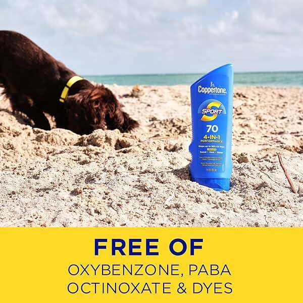 Coppertone Sport Sunscreen Lotion, Broad Spectrum SPF 70 Sunscreen Multi Pack, 7 Fl Oz, Pack of 2 - Image 8