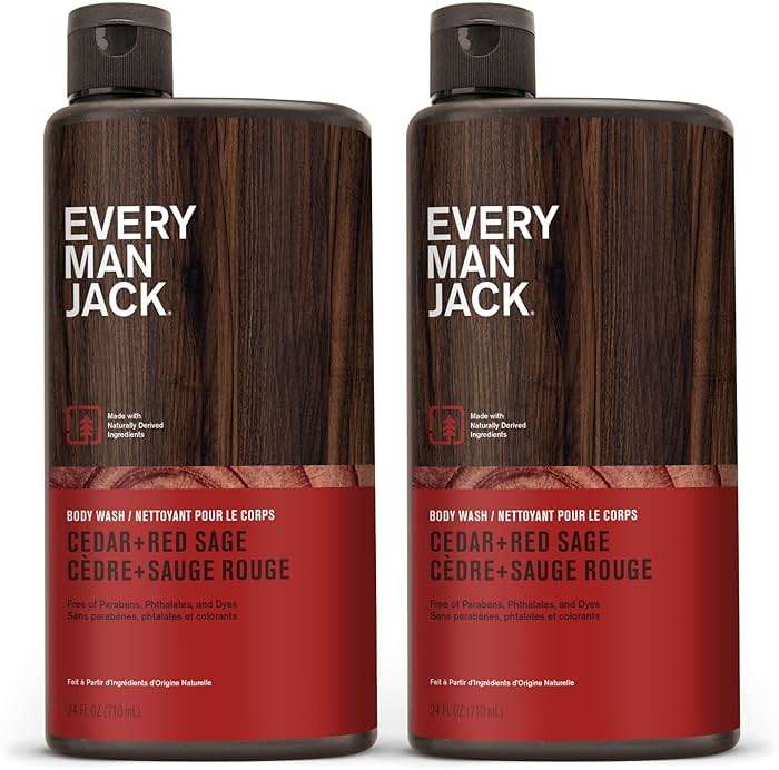 Every Man Jack Nourishing Cedar + Red Sage Mens Body Wash for All Skin Types - Naturally Derived Ingredients - Cleanse and Hydrate Skin with Coconut and Glycerin - 24oz 2 Bottles - Image 10