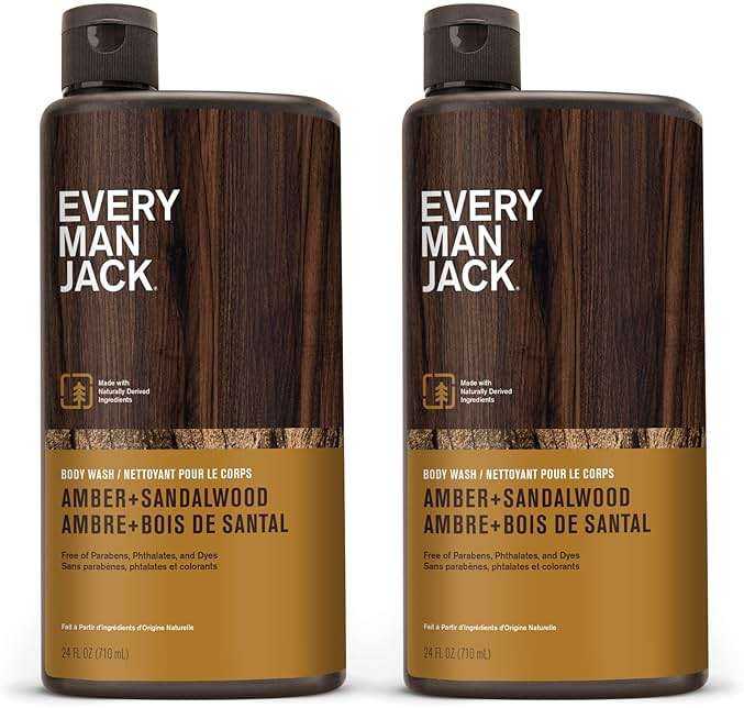 Every Man Jack Amber+Sandalwood Hydrating Mens Body Wash for All Skin Types-Cleanse, Nourish, and Hydrate Skin with Naturally Derived Ingredients-Paraben Free, Phthalate Free, Dye Free-24oz(Pack of 2) - Image 10