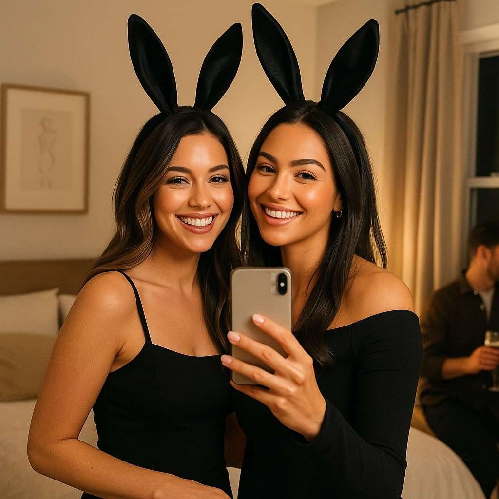 Oarkive Bunny Ears Headband, Easter Rabbit Ear Hair Band for Party Cosplay Costume Accessory - Image 5