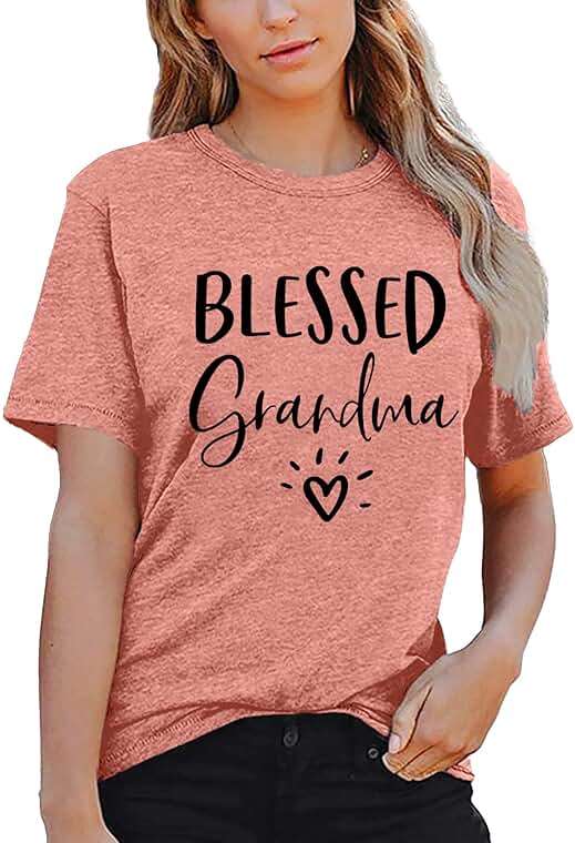 MAIHUN Blessed Grandma Shirt for Women Grandmother Heart Graphic Tees Grandma Gift T-Shirt Tops Green - Image 2
