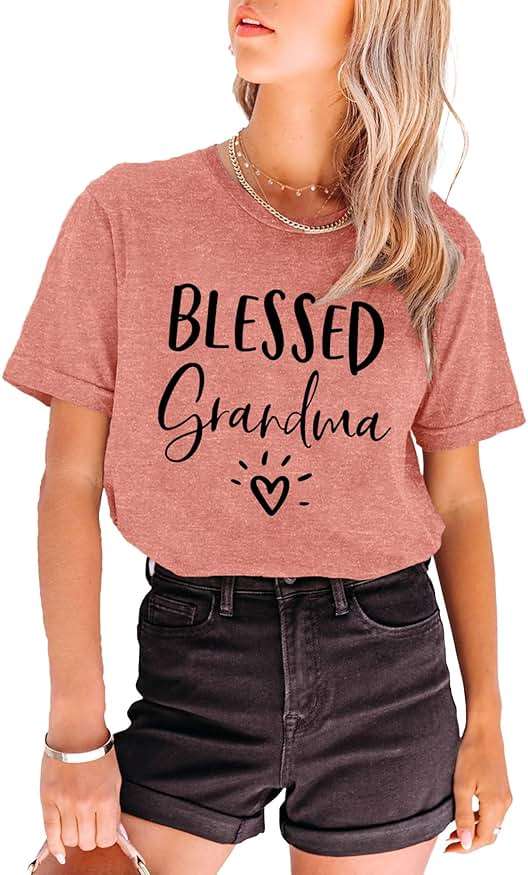 MAIHUN Blessed Grandma Shirt for Women Grandmother Heart Graphic Tees Grandma Gift T-Shirt Tops Green - Image 4