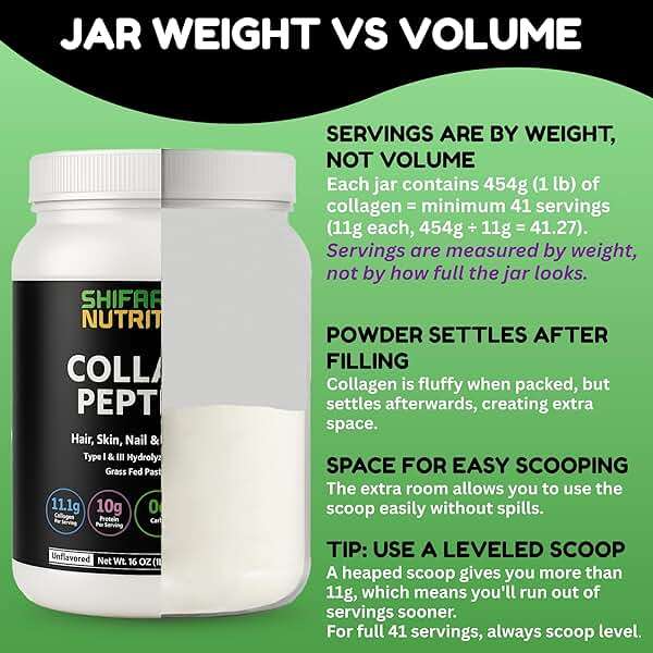 Halal & Grass Fed Collagen Peptides Powder 1 lb. 16oz Unflavored Hydrolyzed Collagen Peptides Powder Type I & Type III for Hair, Skin, Nails & Joints | Keto & Paleo Friendly | Sugar & Gluten Free - Image 5