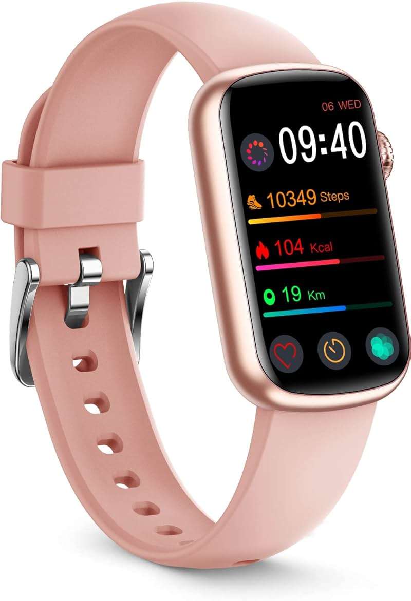FITVII Slim Fitness Tracker with Blood Oxygen, Blood Pressure, 24/7 Heart Rate and Sleep Tracking, IP68 Waterproof Activity Trackers and Smart Watches with Step Tracker, Pedometer for Women Men - Image 1
