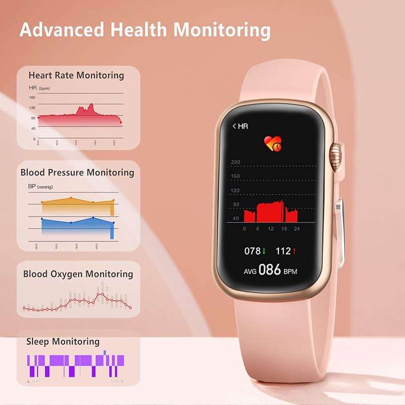 FITVII Slim Fitness Tracker with Blood Oxygen, Blood Pressure, 24/7 Heart Rate and Sleep Tracking, IP68 Waterproof Activity Trackers and Smart Watches with Step Tracker, Pedometer for Women Men - Image 3