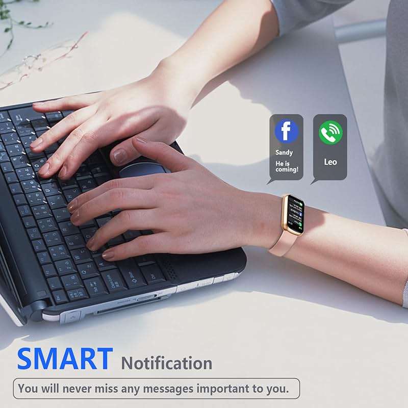 FITVII Slim Fitness Tracker with Blood Oxygen, Blood Pressure, 24/7 Heart Rate and Sleep Tracking, IP68 Waterproof Activity Trackers and Smart Watches with Step Tracker, Pedometer for Women Men - Image 5