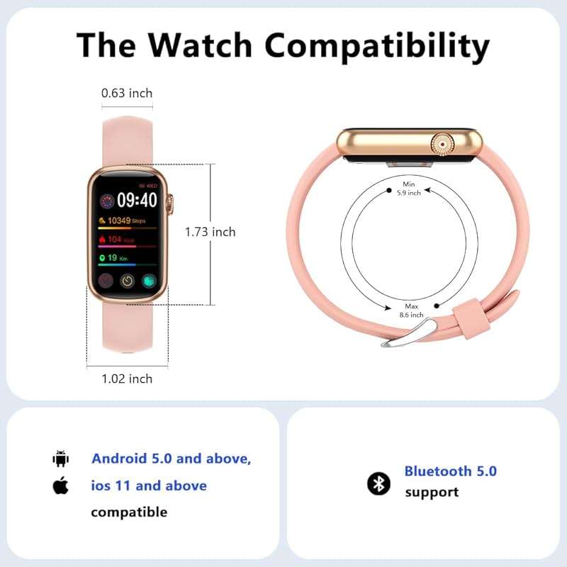 FITVII Slim Fitness Tracker with Blood Oxygen, Blood Pressure, 24/7 Heart Rate and Sleep Tracking, IP68 Waterproof Activity Trackers and Smart Watches with Step Tracker, Pedometer for Women Men - Image 8