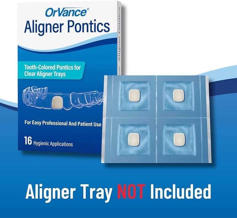 ORVANCE Aligner Pontics - Original (Medium) Shade (16 Count) | Temporary Tooth Replacement for Invisalign, Aligner Trays and Clear Retainers During Orthodontic Treatment - Image 2