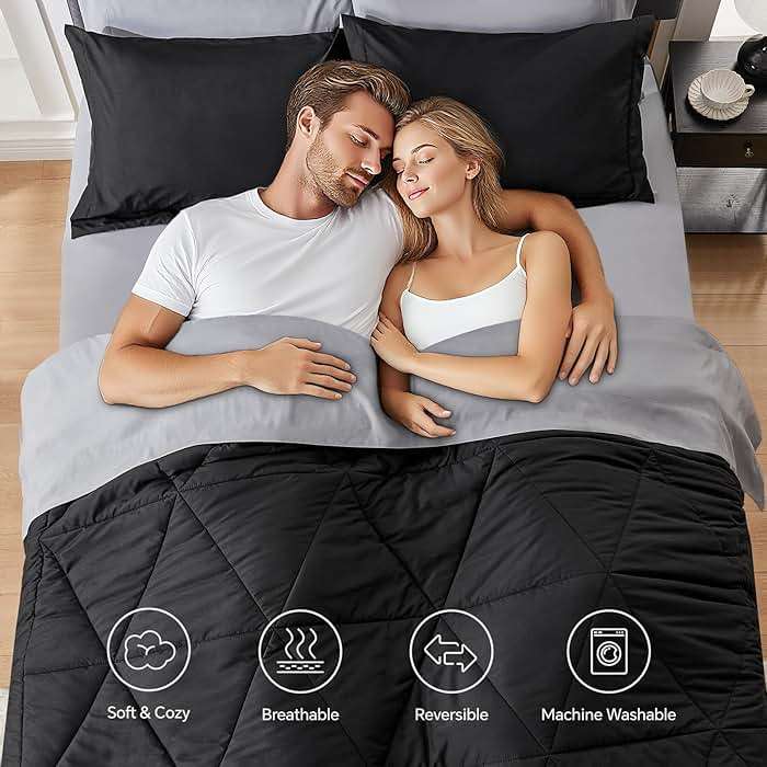 BEDELITE Queen Comforter Set 7 Pieces Bed in A Bag - Soft Microfiber Reversible Black Bed Set with Comforters, Sheets, Pillowcases & Shams, Cozy Luxury Bedding Sets for All Season - Image 4