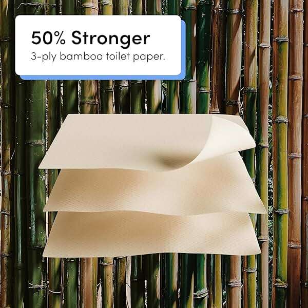 TUSHY Premium Bamboo Toilet Paper: 3 Ply, 300 Sheets Per Roll - 48 Pack - Image 5