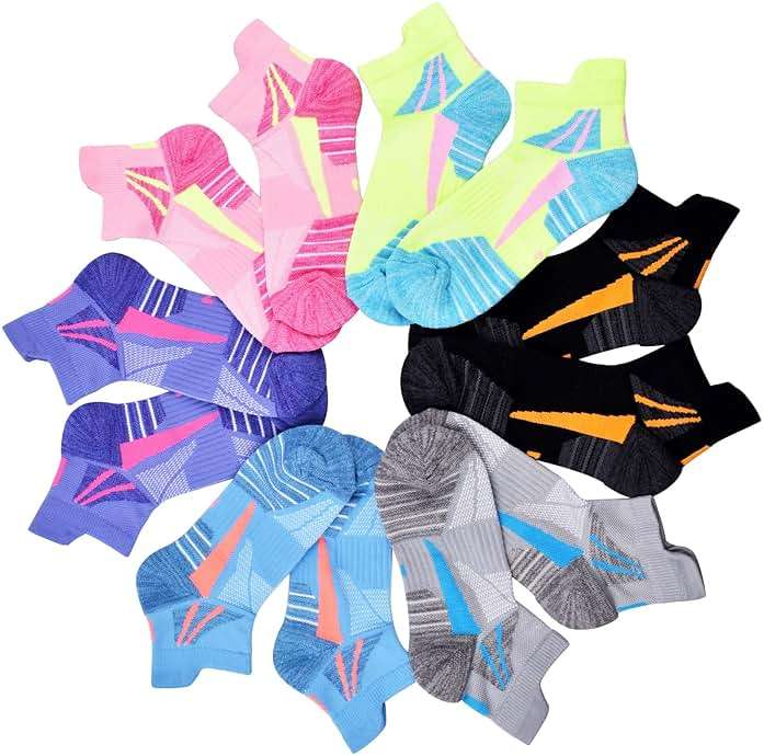 J.WMEET Womens Ankle Socks Athletic Cushioned Breathable Performance Sport Tab Cotton Quarter Women's Running Socks 6 Pack - Image 5
