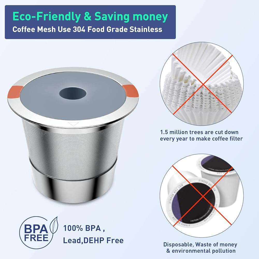 Reusable Stainless Steel Coffee Filters for Keurig 1.0 & 2.0 Brewers - BPA-Free Reusable K-Cup Pods (2 Pack) - Image 7