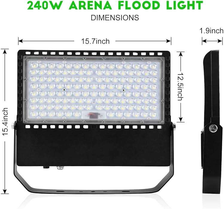 Juyace Led Stadium Flood Light Outdoor 36000Lm 1500W Equivalent Super Bright Commercial Area Lighting 100-277V 5000K Daylight IP65 Waterproof Arena Lights for Sport Fields and Courts - Image 8
