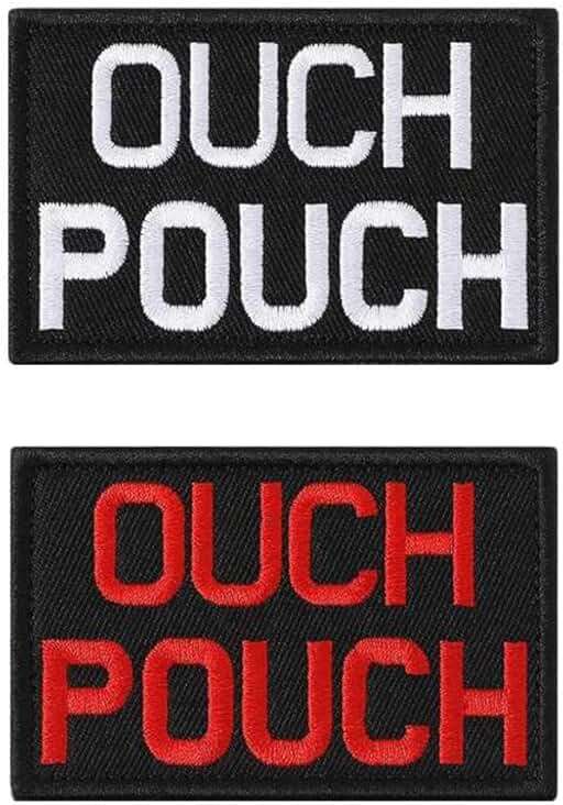 Antrix 2 Pieces Ouch Pouch Embroidered Funny Patch Tactical Moral Applique Fastener Hook & Loop Emblem Badge Patch Military and Tactical Decor ID Patch for Clothing Jacket Cap Backpack - Image 1