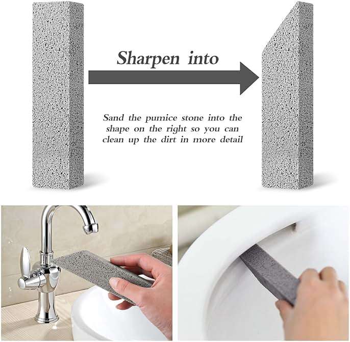 Lenicany 6Pack Pumice Stone for Toilet Cleaning Bowl Stick,Powerfully Cleans Hard Water Rings, Calcium Buildup & Stains, Suitable for Cleaning Toilet, Bathtubs, Kitchen Sink, Grill - Image 6