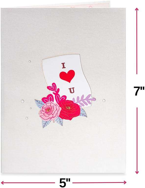 Paper Love 3D Love Typewriter Pop Up Romantic Card, Gift for Birthday, Wedding, Anniversary, Thank You, Get Well, Valentines Day, Mothers Day & All Occasions, 5" x 7" Includes Envelope and Note Tag - Image 2