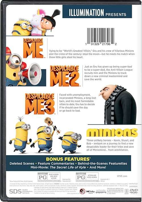 Illumination Presents: 4-Movie Collection (Despicable Me / Despicable Me 2 / Despicable Me 3 / Minions) [DVD] - Image 2