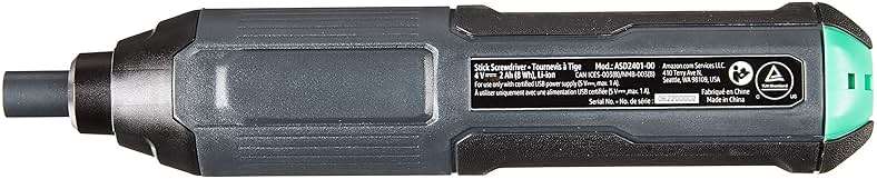 Amazon Basics by SKIL 4V Rechargeable Cordless Stick Screwdriver with 34-Piece Bit Set, Carrying Case, USB-C Charging, LED Work Light, 3 Torque Settings, Portable - Image 3