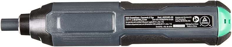 Amazon Basics by SKIL 4V Cordless Stick Screwdriver with 10-Piece Bit Set, USB Cable, LED Light, 3 Torque Settings - Image 3