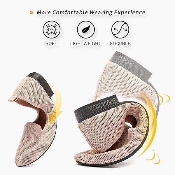 BABUDOG Women's Flats Shoes Shiny Mesh Loafers Shoes Soft Memory Foam Flats - Image 3