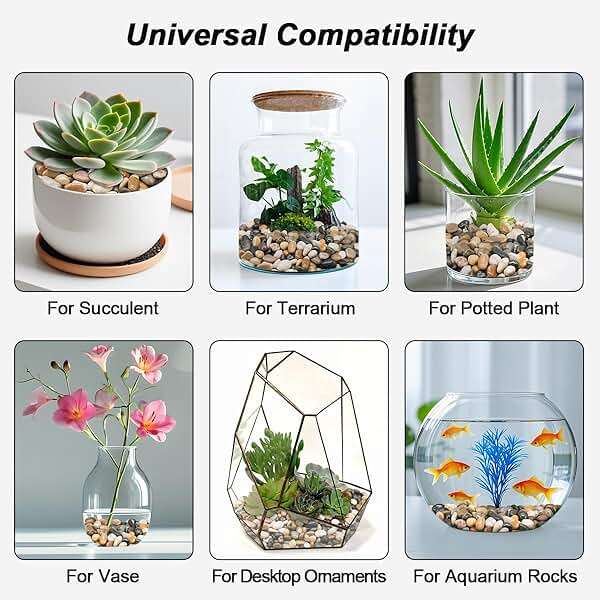 Virekm River Rocks, Decorative Ornamental Pebbles,Garden Landscaping Stones,Gravel Filler for Home Decoration Flower Bed Fish Tank Plants Vases Succulents - Image 7